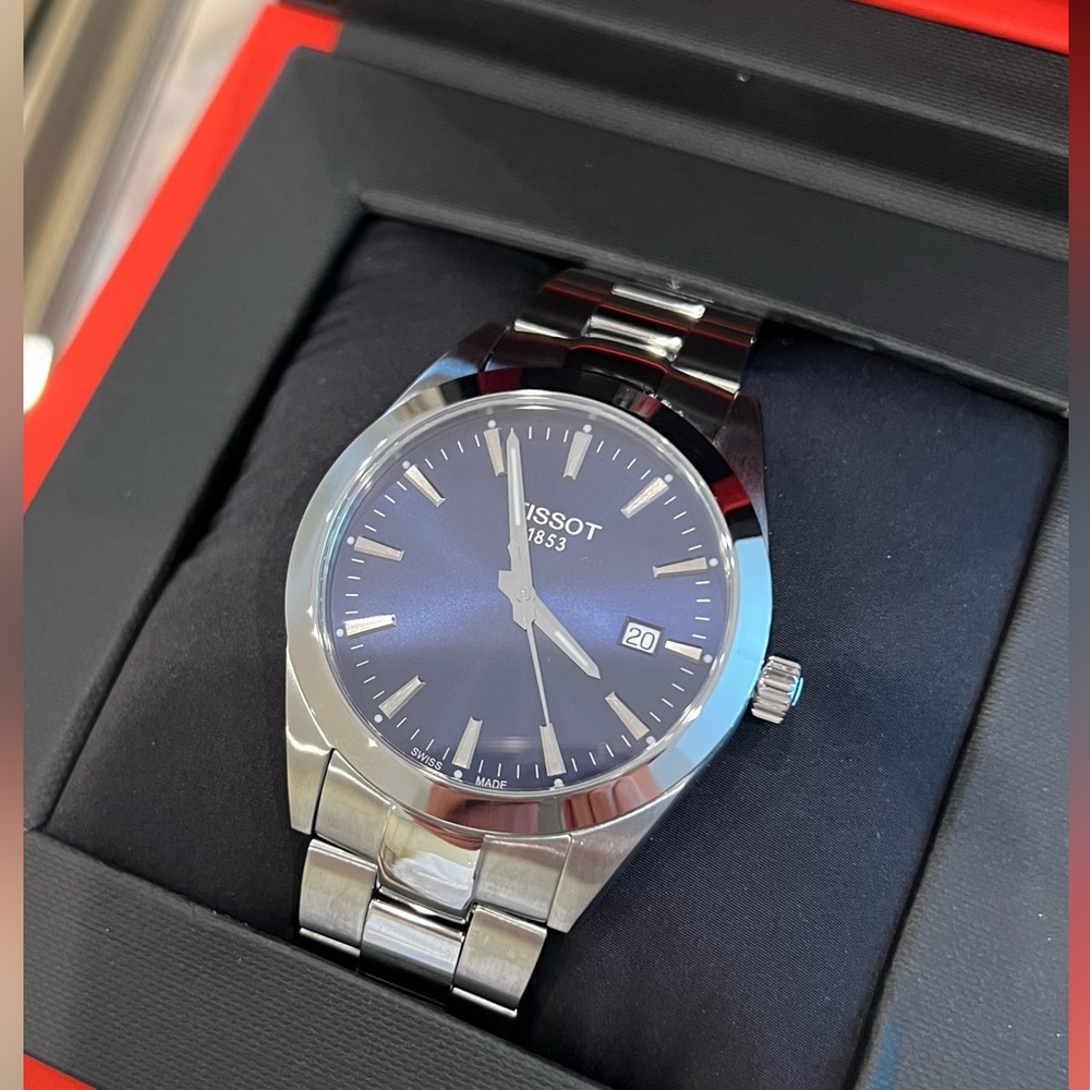 Tissot Men's Stainless Steel Blue Dial Watch (NWT)